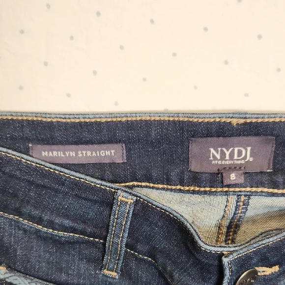 NYDJ Marilyn Straight Leg Jeans Patch Pockets Size 8. B13 - Picture 12 of 13